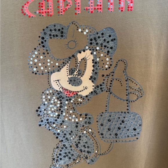 Moschino Disney Minnie Mouse Rhinestone Long Sleeve TShirt - Picture 2 of 5